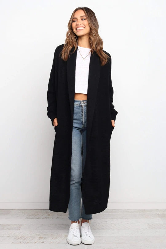 Autumn Winter Round Neck Clothing Knitted Cardigan Clothes Loose Color Sweater