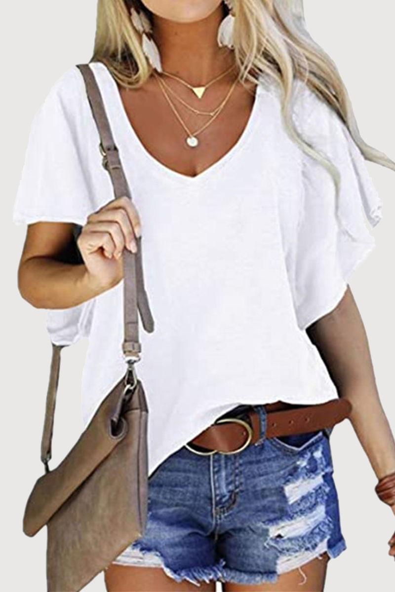 Basic V Neck T-shirts(4 Colors)