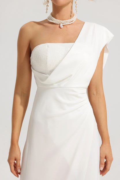 Sequin Ruched Split Maxi Dress