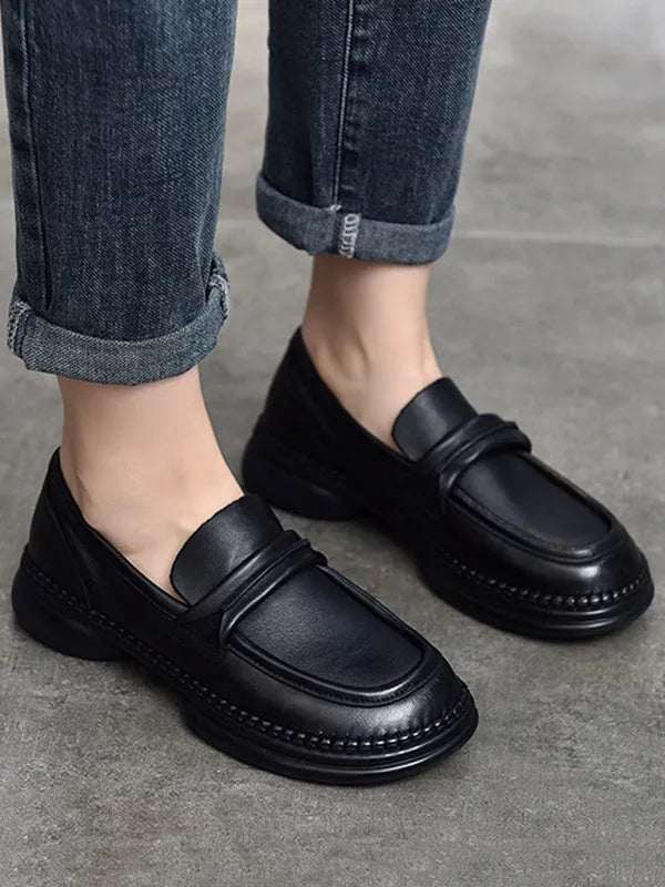 Round-toe Color Square-toe Shoes