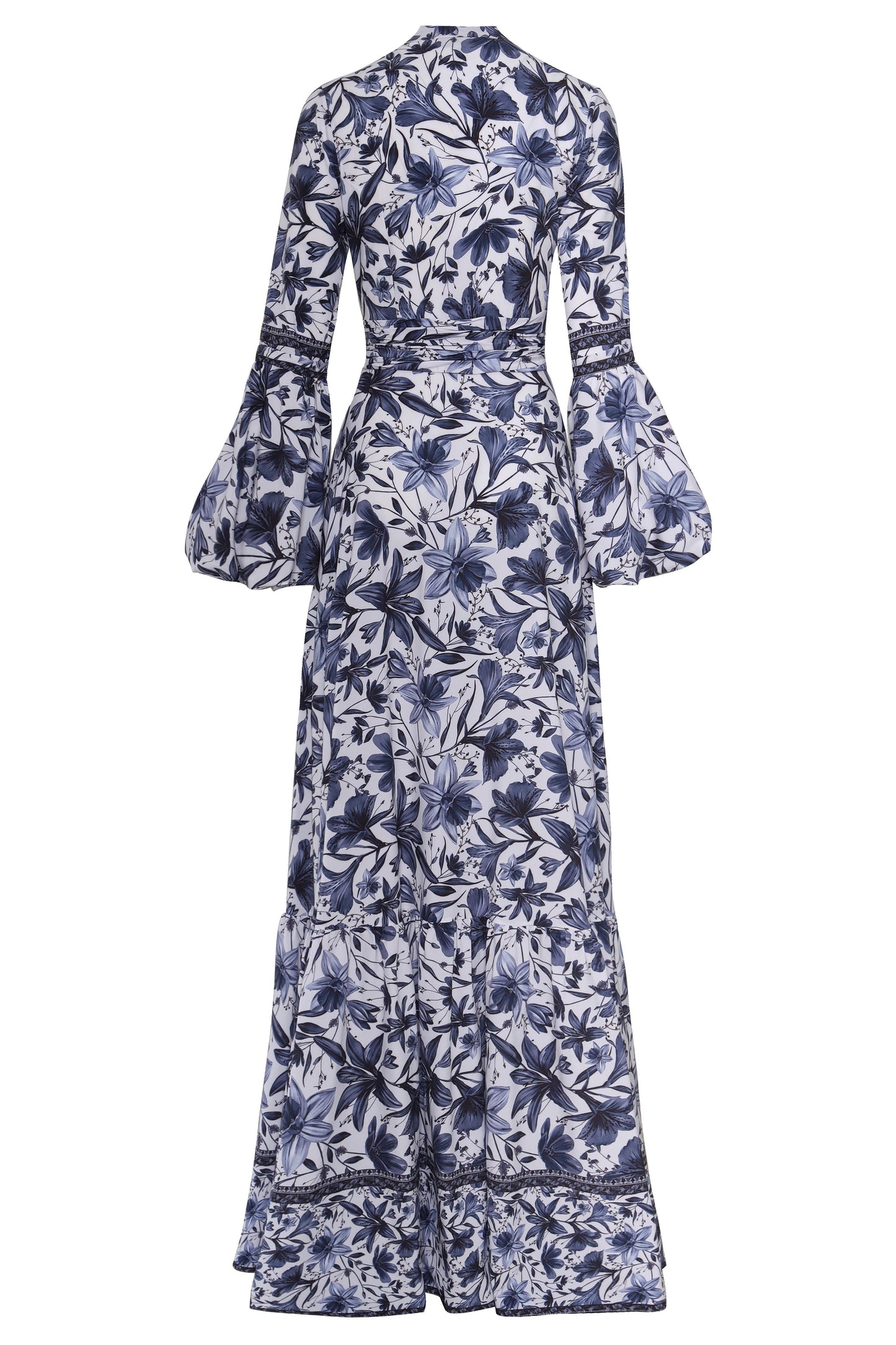Single Breasted Lantern Sleeve Midi Dress