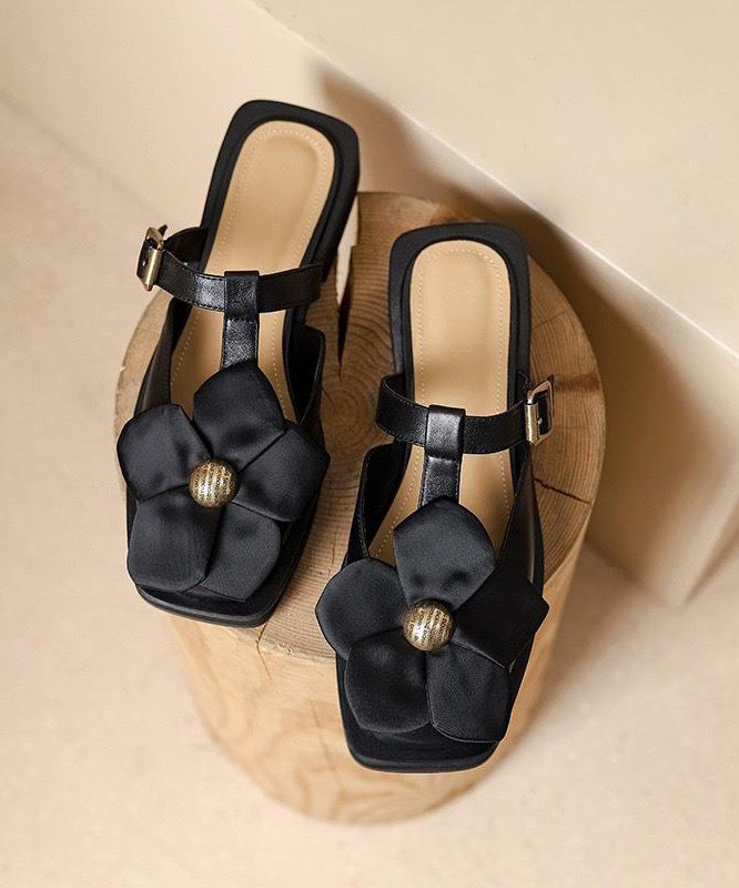 Classy Beige Splicing Hollow Out Slide Sandals Aa043