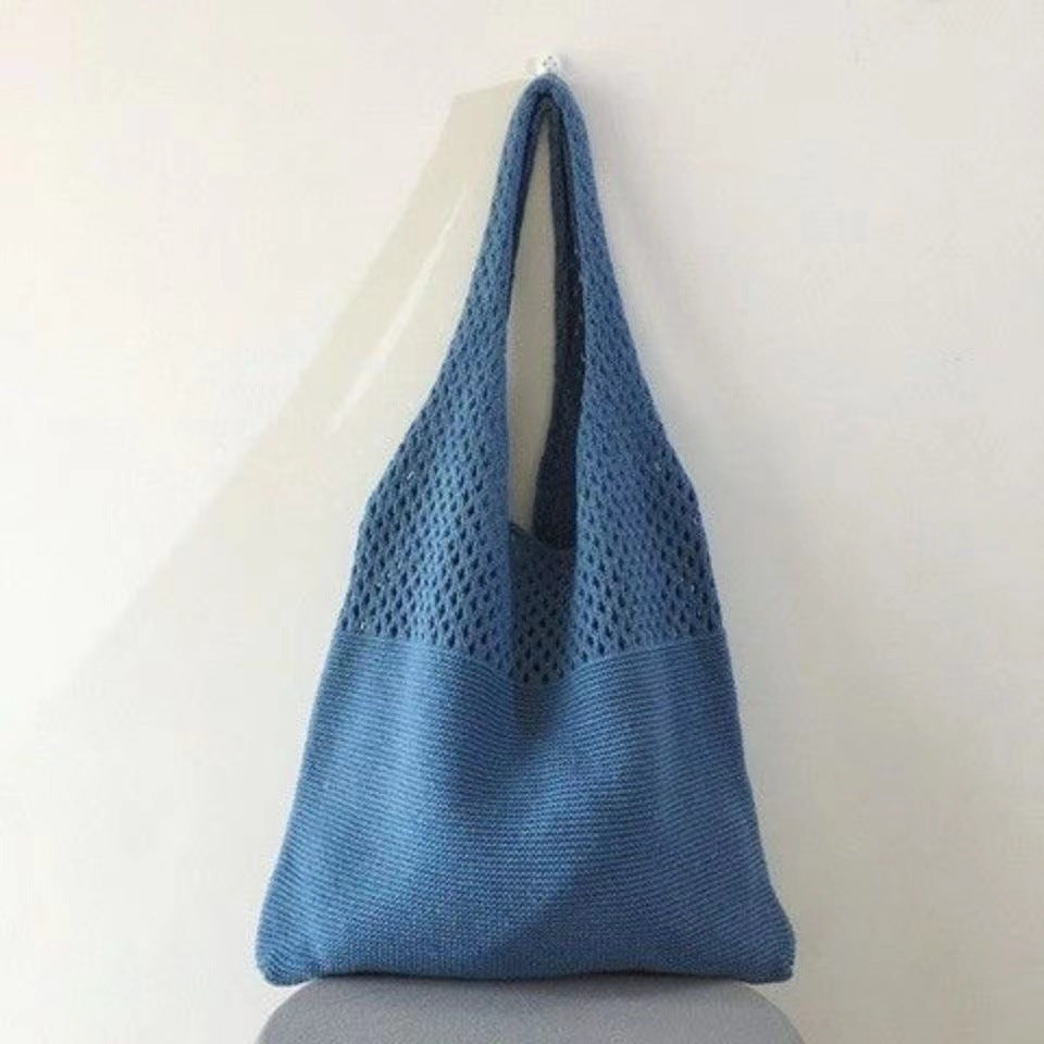 Retro Hollow Hand-Held Shoulder Knitted Wool Bag elevenforest