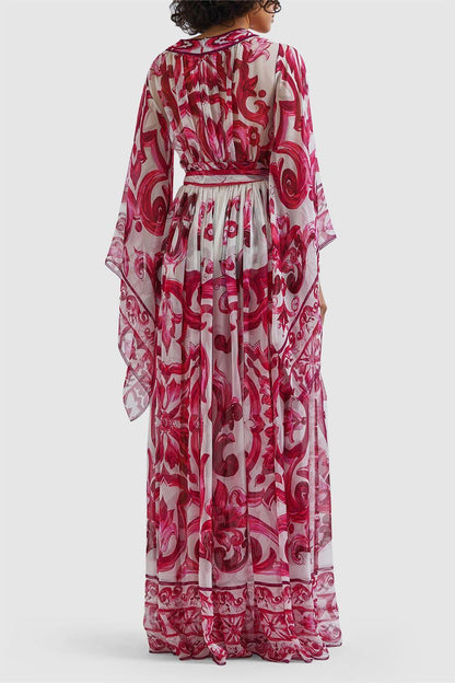 Chiffon Long Sleeve Maxi Dress