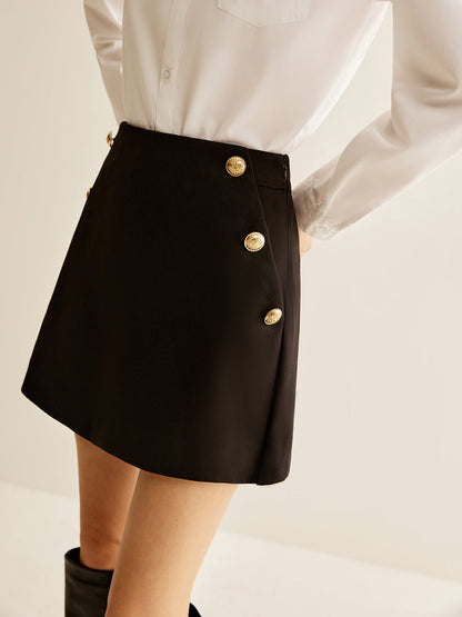Metal-decor Zipper Shorts