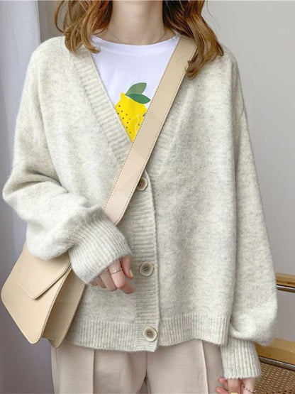 Autumn Winter Sweater Cardigans V Neck Knit Cardigans Outwear Korean Tops Suete Mujer Poncho