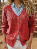 Women's Casual Western Print Vintage Cardigan artswardrobe
