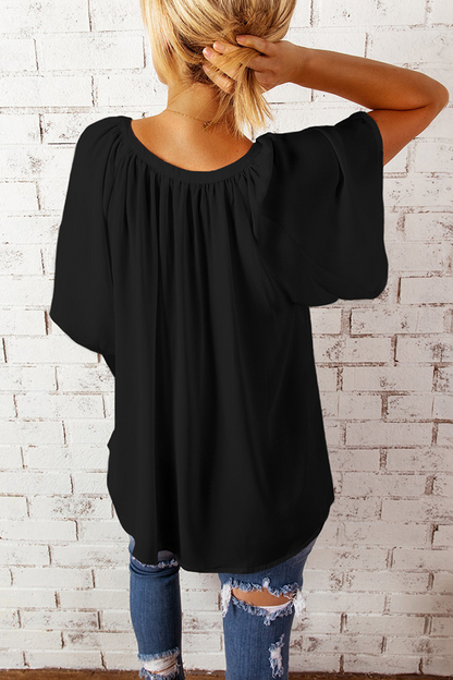 Split Joint V Neck T-shirts(6 Colors)
