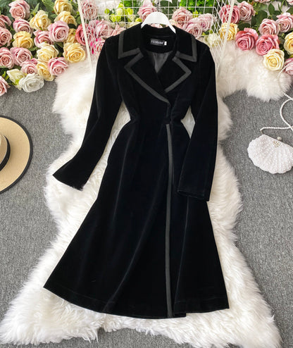 Velvet Long Coat Dress P300