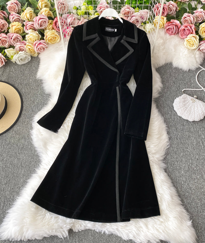 Velvet Long Coat Dress P300