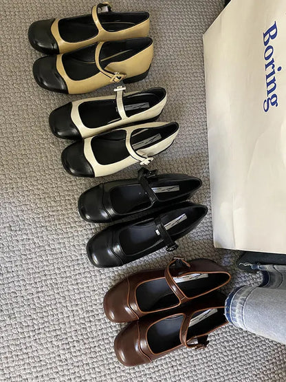 Round Cut Round-toe Split-joint Mary Janes
