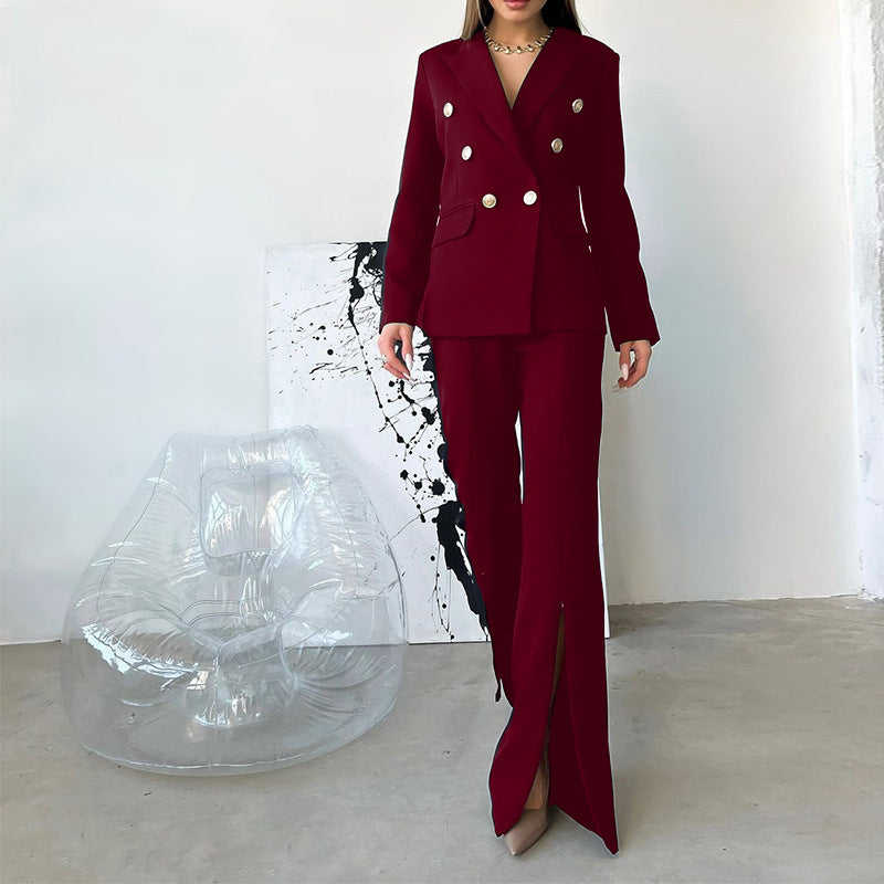 Clothing Spring Autumn Long Sleeve Suit Business Work Pant Two-piece Set