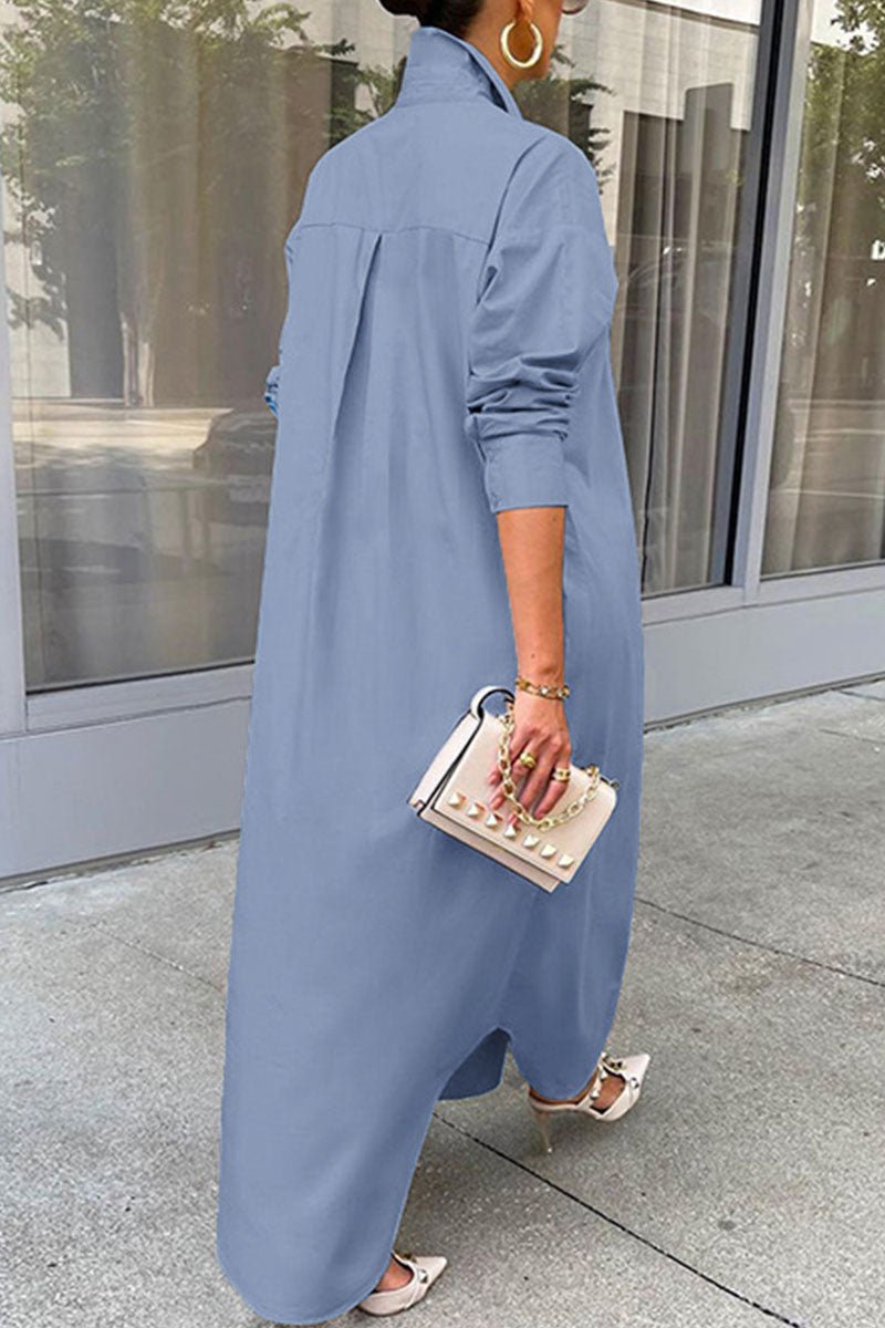 Patchwork Buckle Turndown Collar Tops