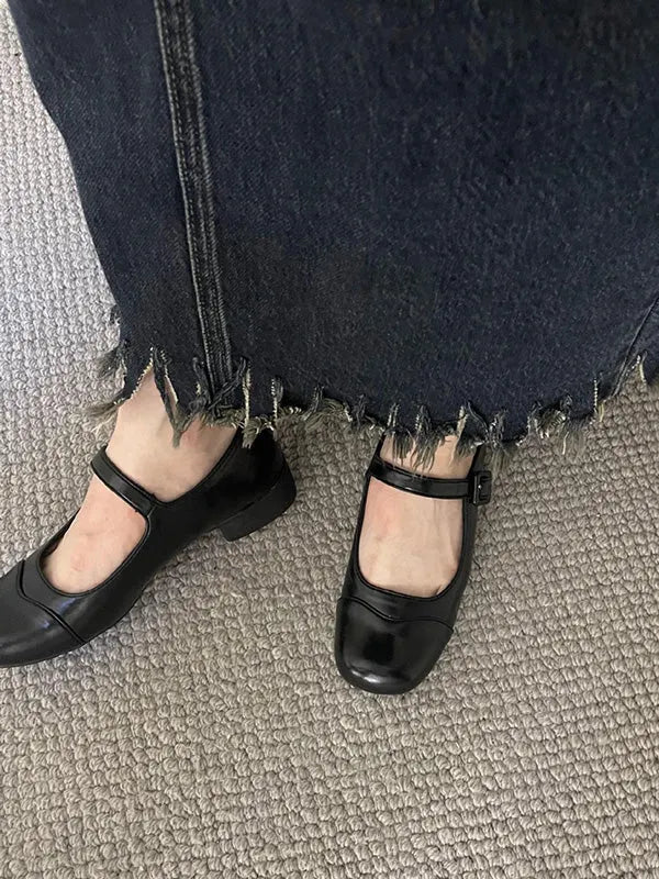 Round Cut Round-toe Split-joint Mary Janes
