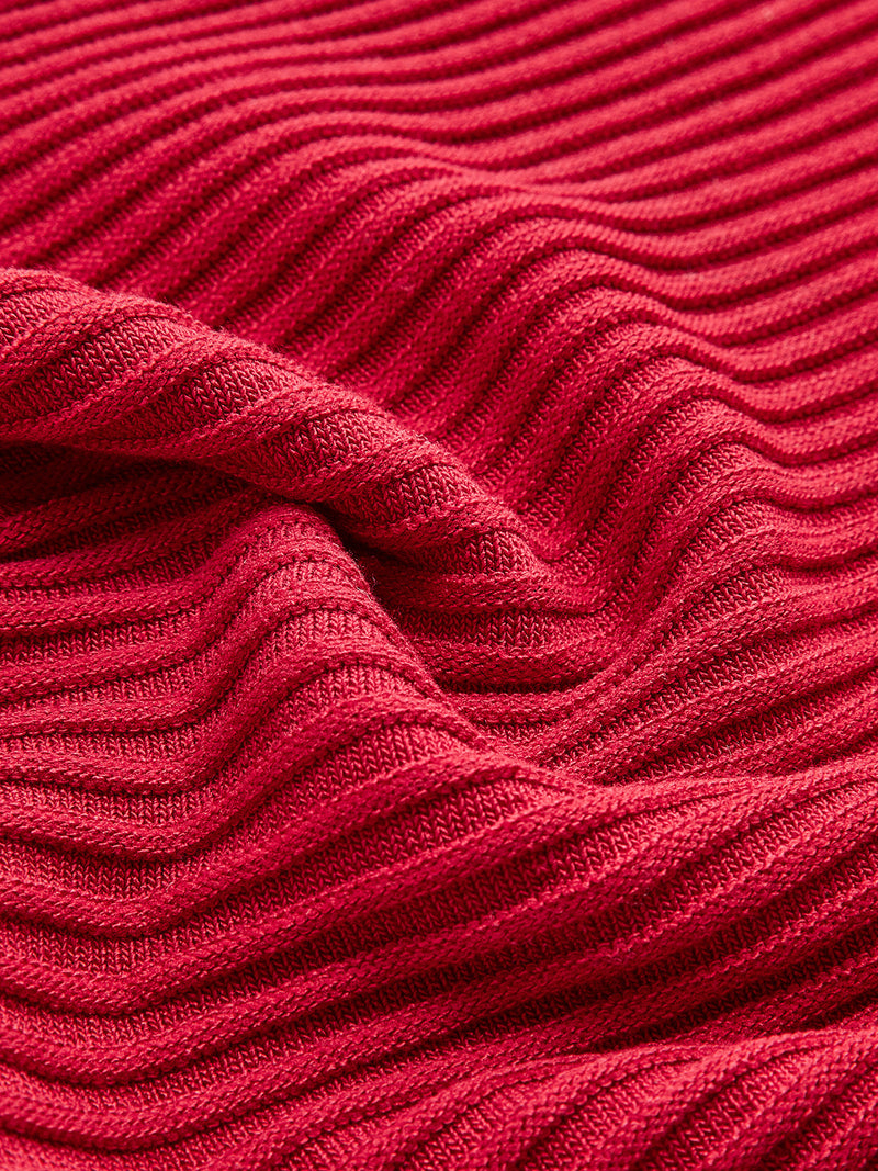 Mock Neck Ribbed Sweater Vest