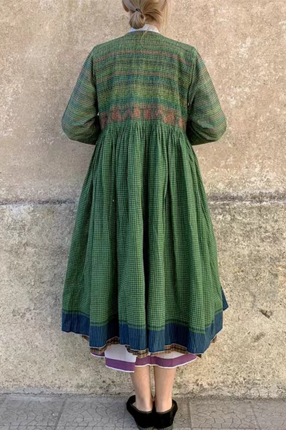 Plaid O Neck Tops
