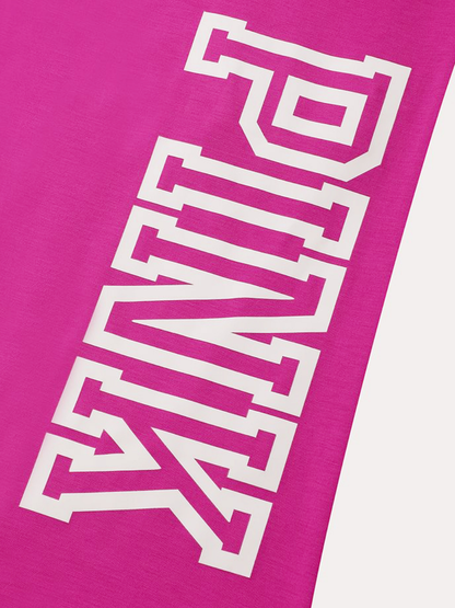 4xl 5xl Pink Letter Print Pocket Design Pants Set New Round Neck Long Sleeve 2pcs Two Pieces Outfit for Lady