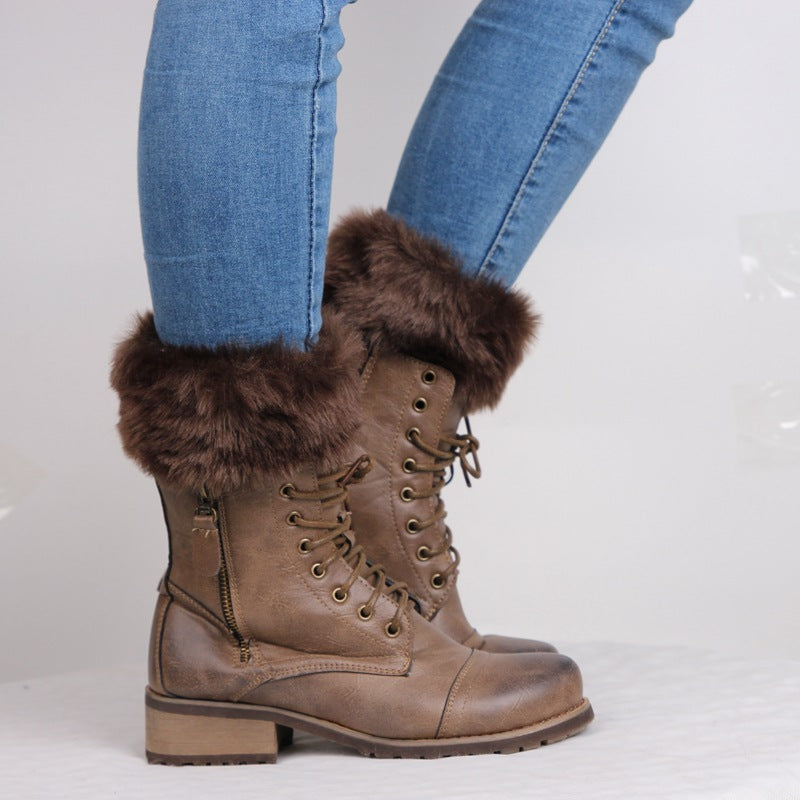 Casual Solid Color Furry Socks artswardrobe
