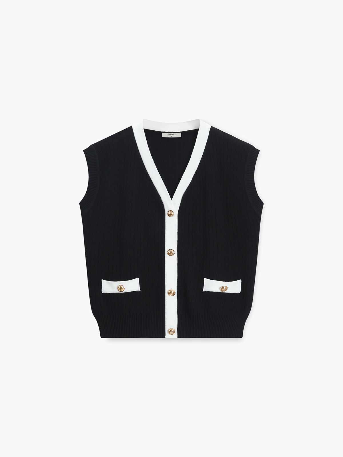 V-neck Button Knitted Vest