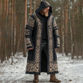 Men's Viking Celtic Knot Art Pocket Mid-length Cardigan Sweater artswardrobe