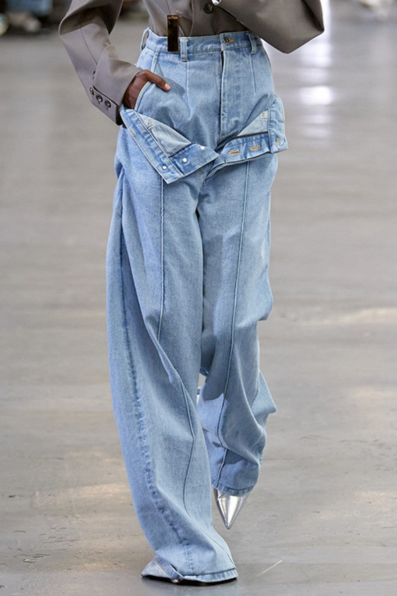 Patchwork Regular Denim Jeans
