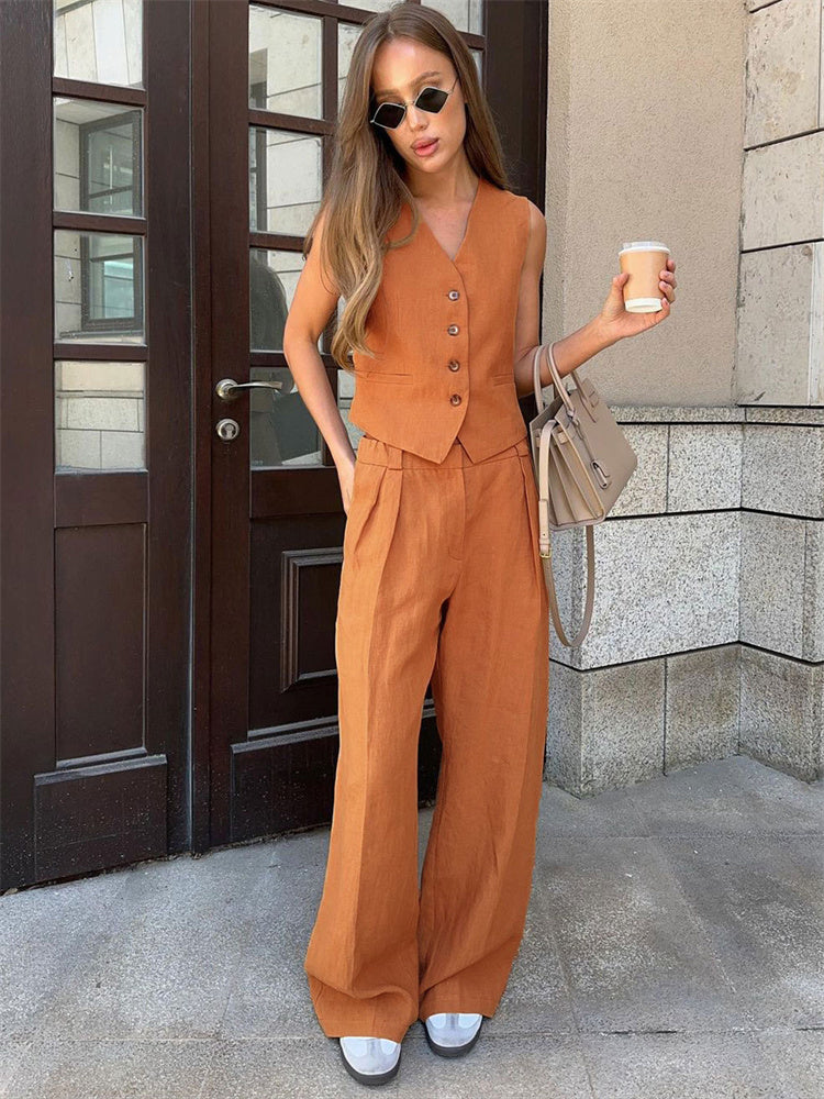 Tossy 2 Piece-set Wide Leg Trousers Patchwork High Waist Straight Legg Outfits Vestidos ’s Pants Sets