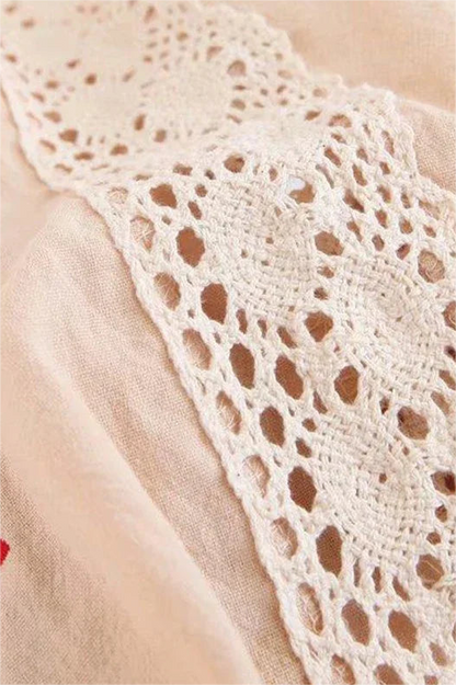 Embroidered Lace Midi Dress