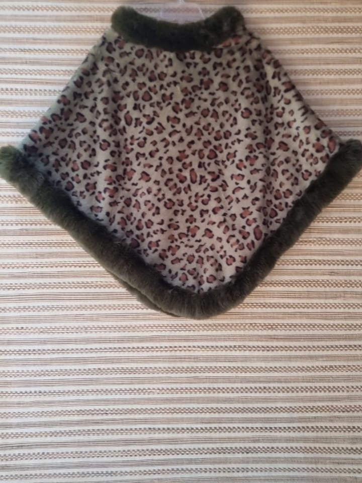 Faux Fur Woolen Poncho Coat