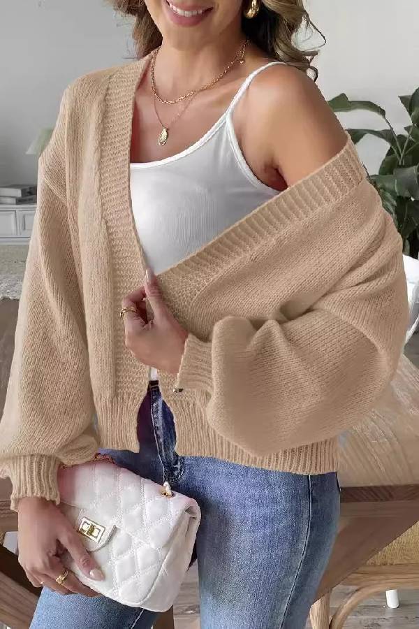 Trend Lantern Sleeve Simple Coat