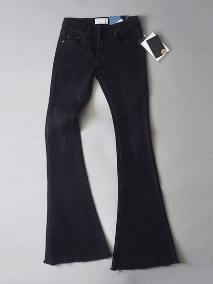 Jeans for Bell Bottoms Zipper Fly Button Fly Blue Denim Pants