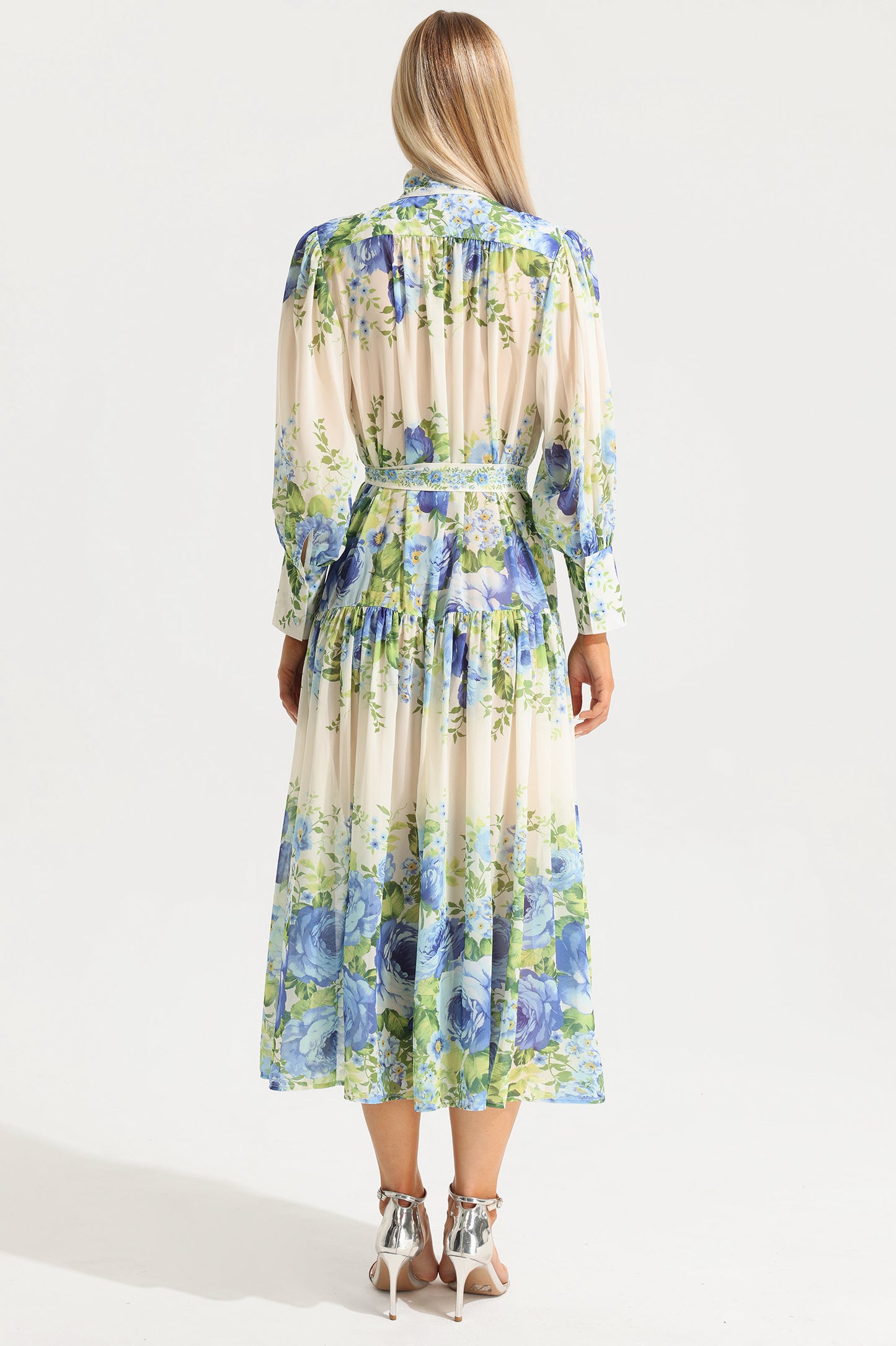 High Neck Long Sleeve Maxi Dress