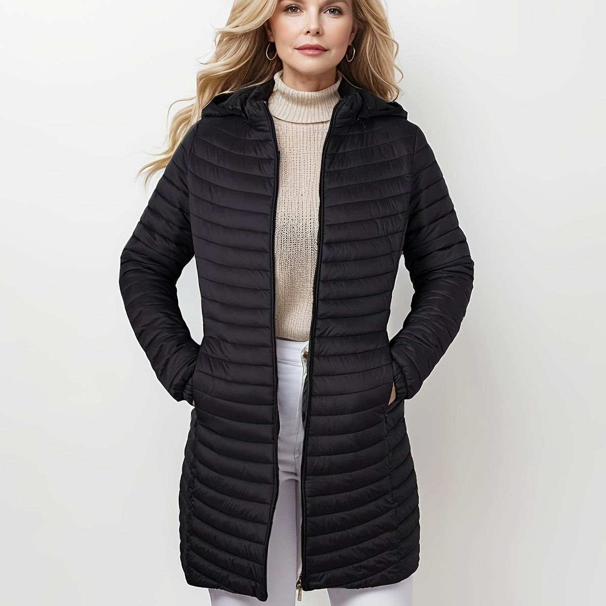 JO | Casual padded jacket with hood and front zipper