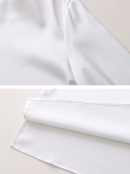 Long Sleeves Loose Color Round-neck Blouses&shirts Tops