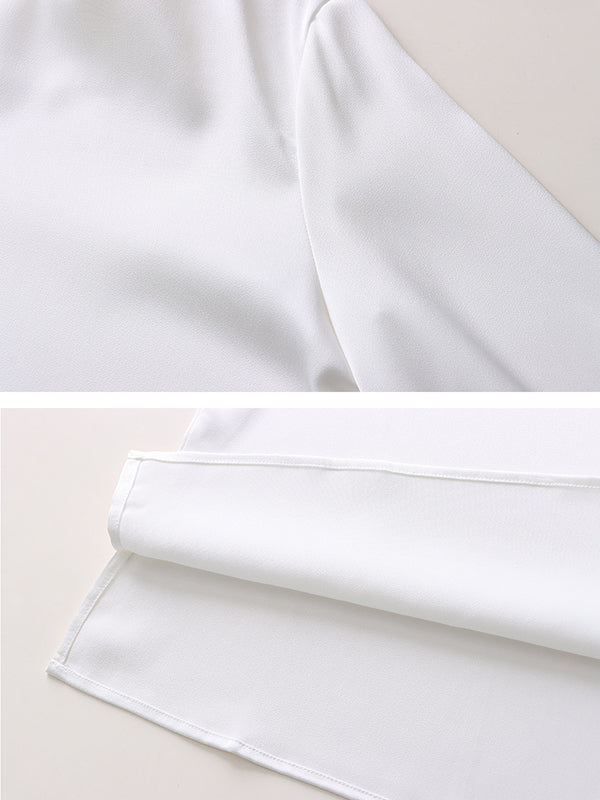 Long Sleeves Loose Color Round-neck Blouses&shirts Tops