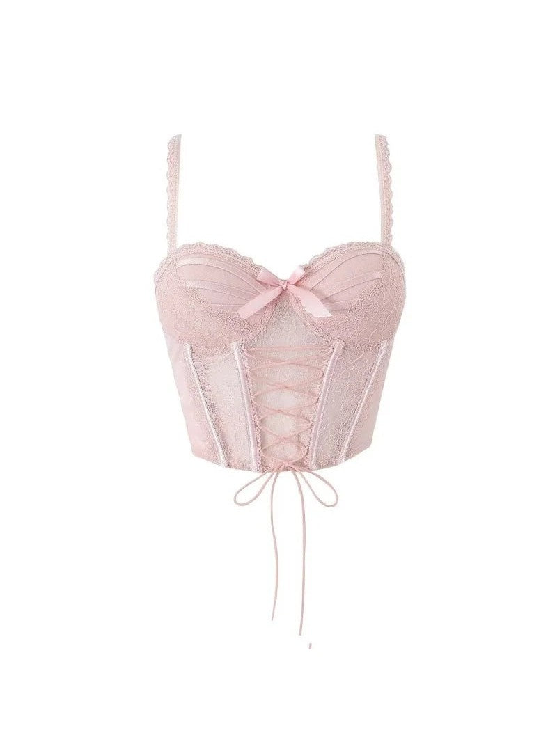 Lace Camisole Tie Up Tank Top