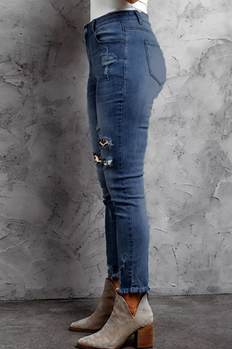 Patchwork Make Old Regular Denim Jeans