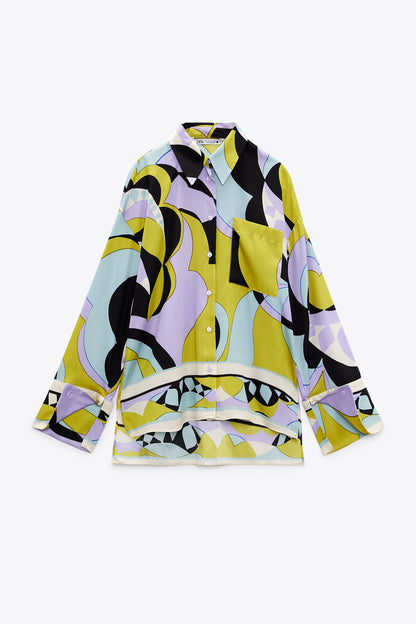 Pajama Style Loose Blouse Two-piece Set