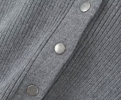 Knitting Cardigan Round Neck Slim Single Breasted Knitwear Autumn Clothing