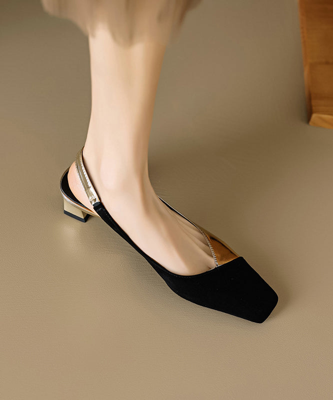 Gold Sandals Chunky Sheepskin French Splicing Oi021