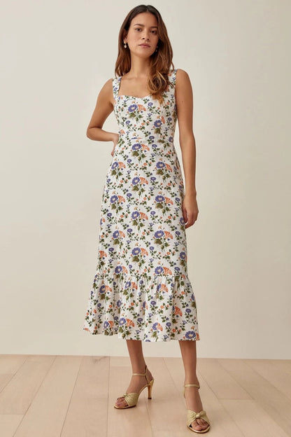 Sweetheart Neckline Midi Dress