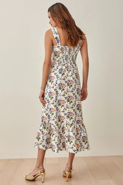 Sweetheart Neckline Midi Dress