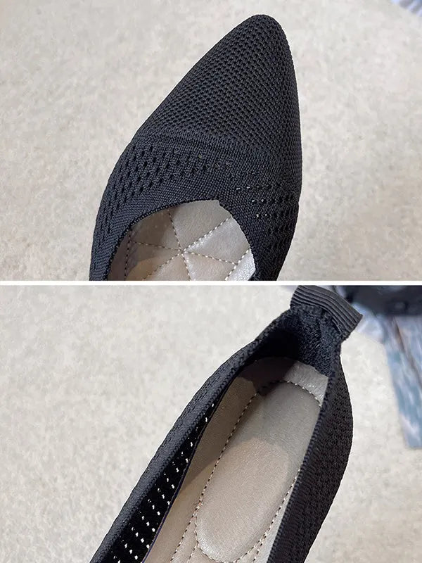 Breathable Hollow Color Flat Shoes