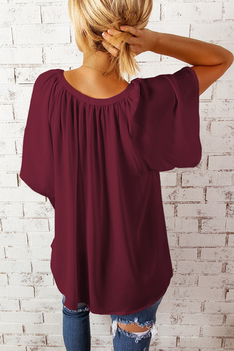Split Joint V Neck T-shirts(6 Colors)
