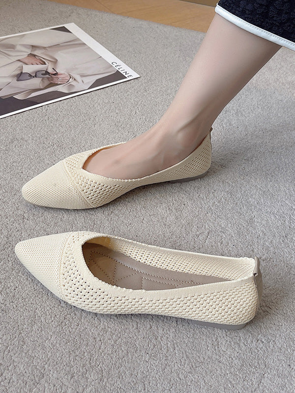 Breathable Hollow Color Flat Shoes