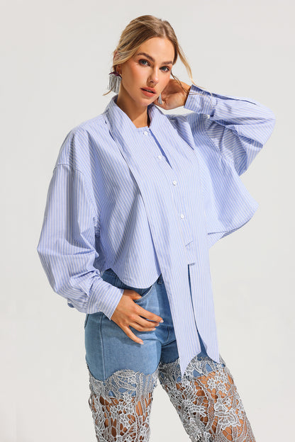Stripe Embellished Long Sleeve Top