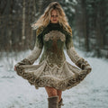 Celtic Knot Tree Of Life Jacquard Thick Knit Midi Dress artswardrobe