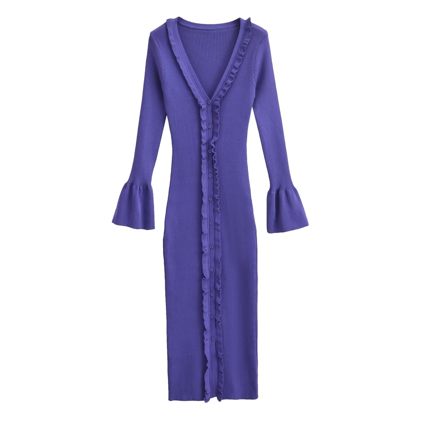 Autumn ’s Color Lace Maxi Dress Knitted Cardigan – Stylish Fall