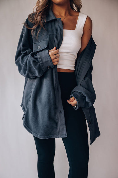 Pocket Turndown Collar Tops(9 Colors)