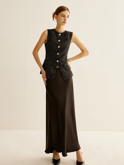 Breasted Piping Split Vest