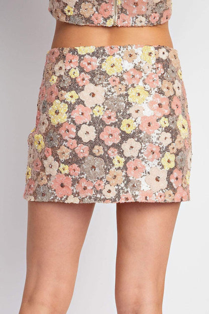 Sequin High Waist Mini Skirt